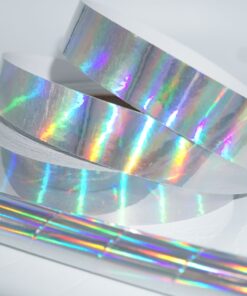 1 x 150' Holographic Rainbow Sheen Silver Tape