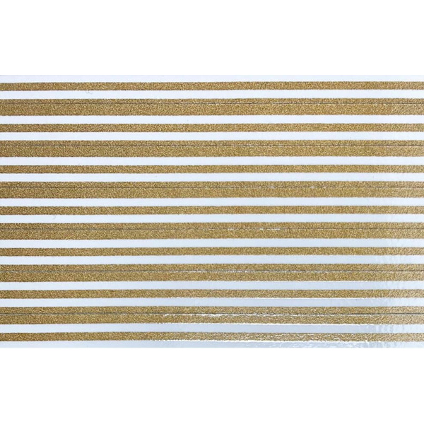 Gold stripes on white