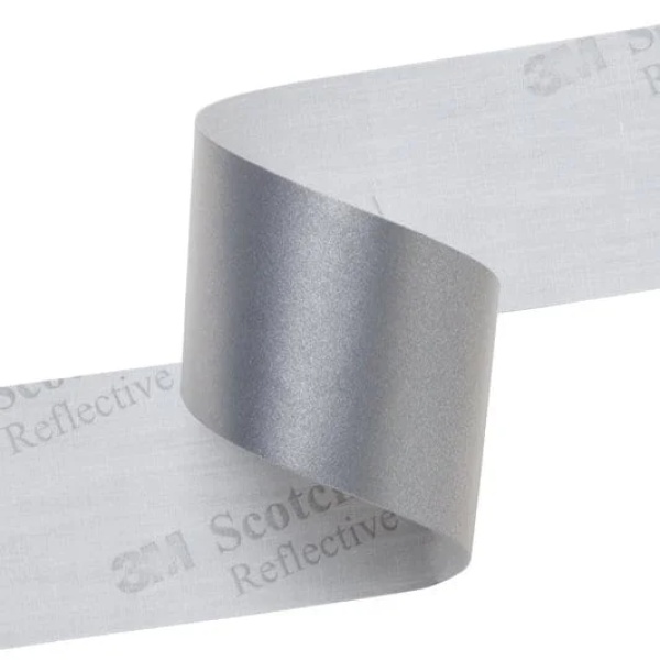 1" x 16' Reflective Safety Fabric - 3M 8910 Scotchlite Sew-On Silver