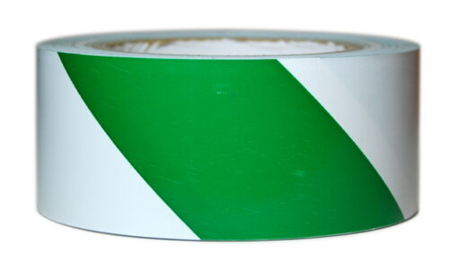 2" x 36 yds Vinyl Tape - Striped White/Green