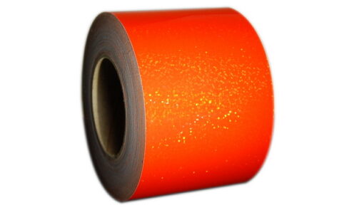 4" x 100' Sequin Tape Fluorescent Orange