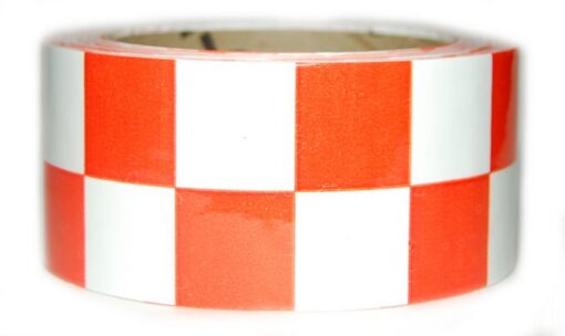 1" x 36 yds Vinyl Tape Checkered White/Orangey-Red