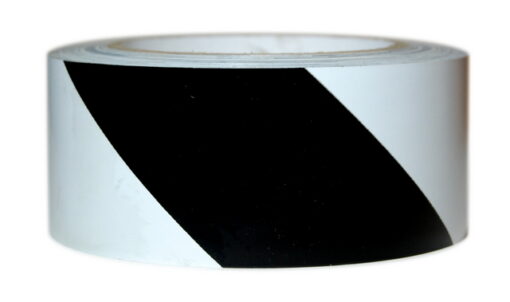 2" x 36 yds Vinyl Tape - Striped Black/White