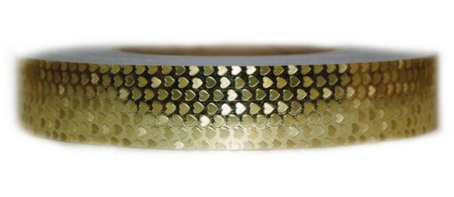 1" x 150' Shimmering Hearts - Gold