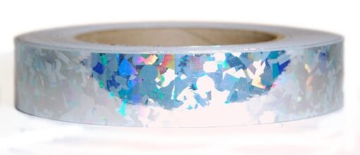 1" x 150' Crystal Confetti Silver