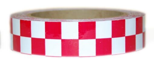 1" x 36 yds Vinyl Tape Checkered White/Red