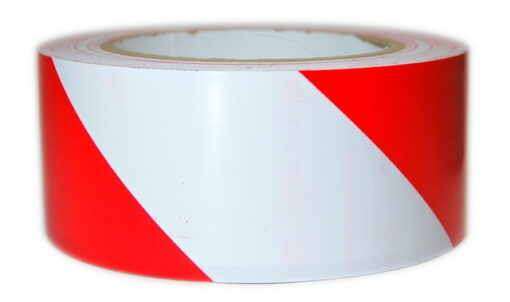 2" x 36 yds Vinyl Tape - Striped White / Red