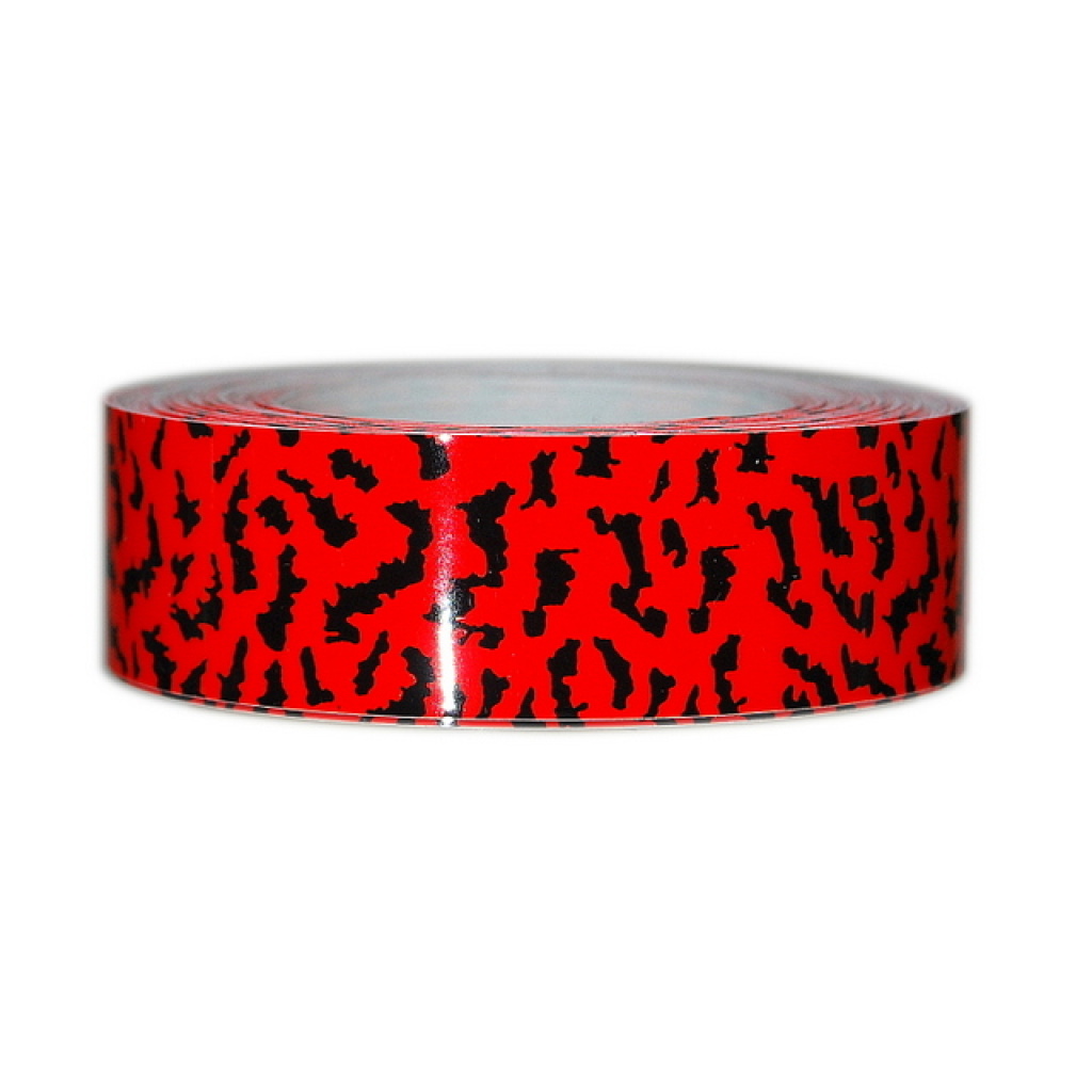 3/4" x 25' Neon Red Black Tiger Tape on paper liner Hoop Tape Canada