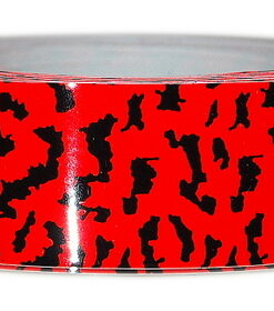 3/4" x 25' Neon Red Black Tiger Tape (on paper liner)